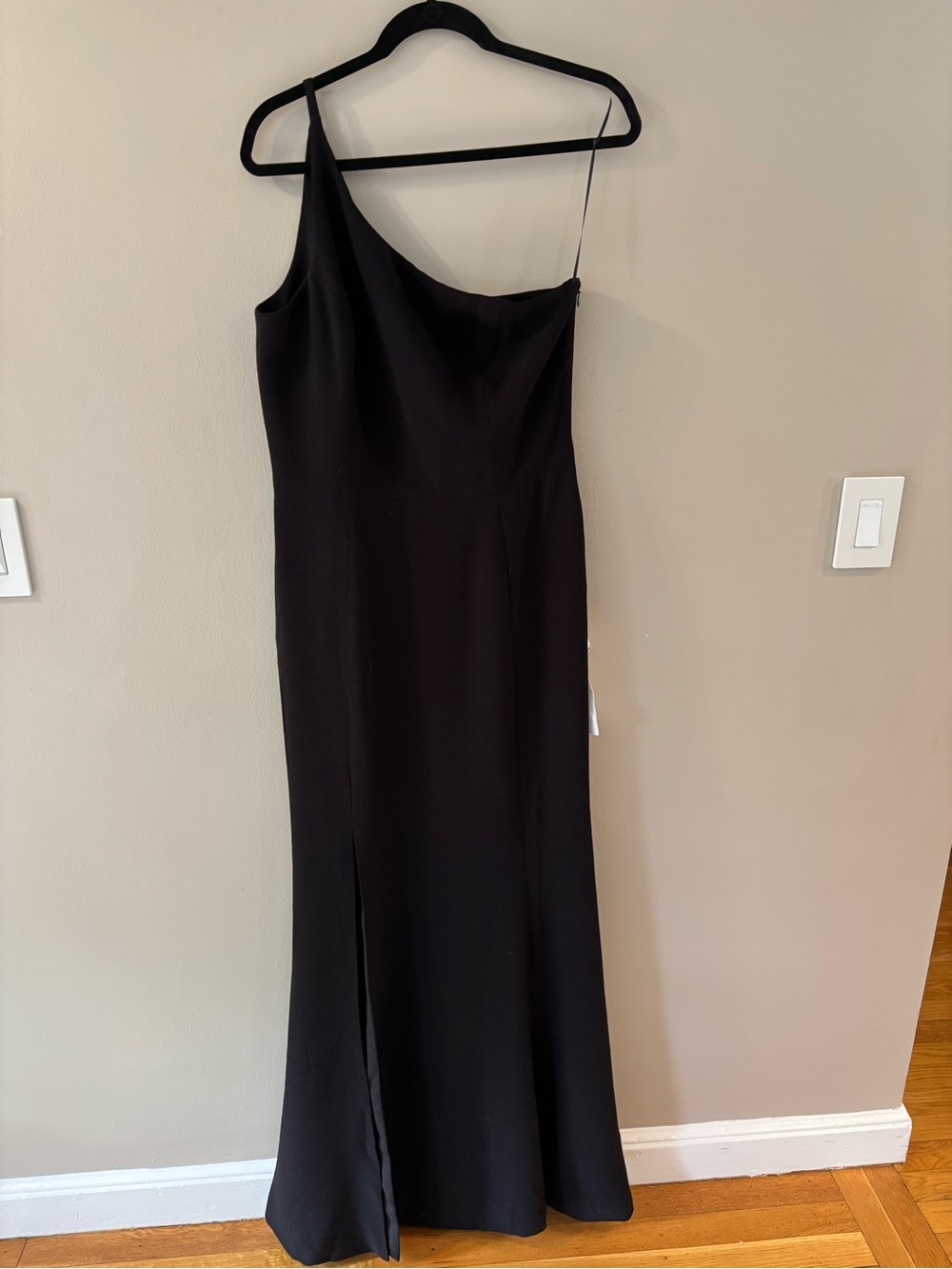 Dress the Population Black One-Shoulder Maxi Gown